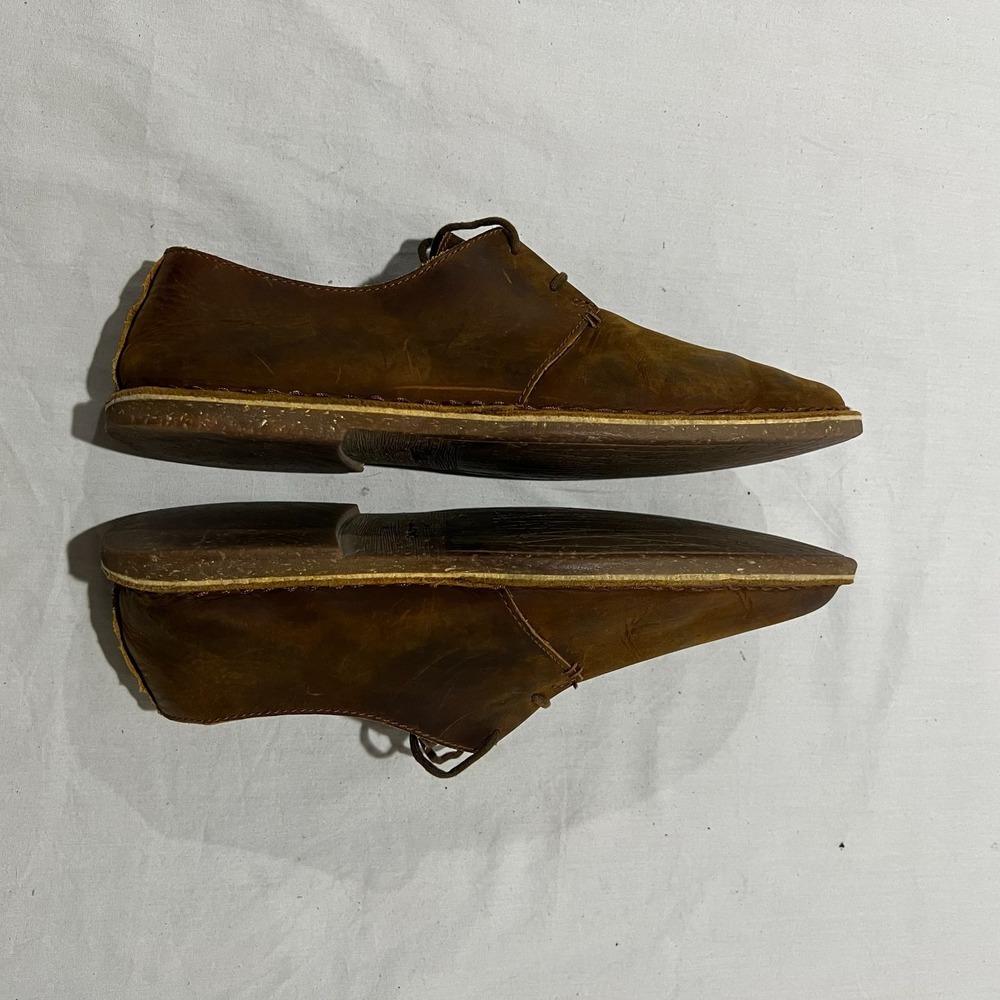 Clarks Mens Desert London Brown Beeswax Leather Low Top Flat Oxford Shoes 10m View 5
